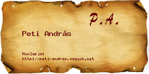 Peti András névjegykártya