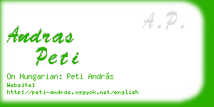 andras peti business card